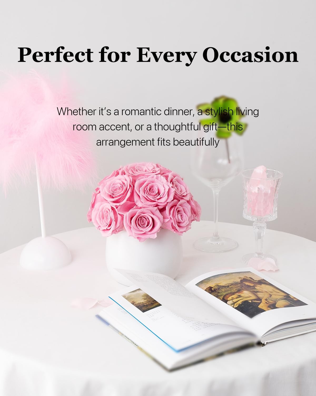 Preserved Flowers Vase Ceramic Decor, Eternal Flower Vases for Centerpieces, …