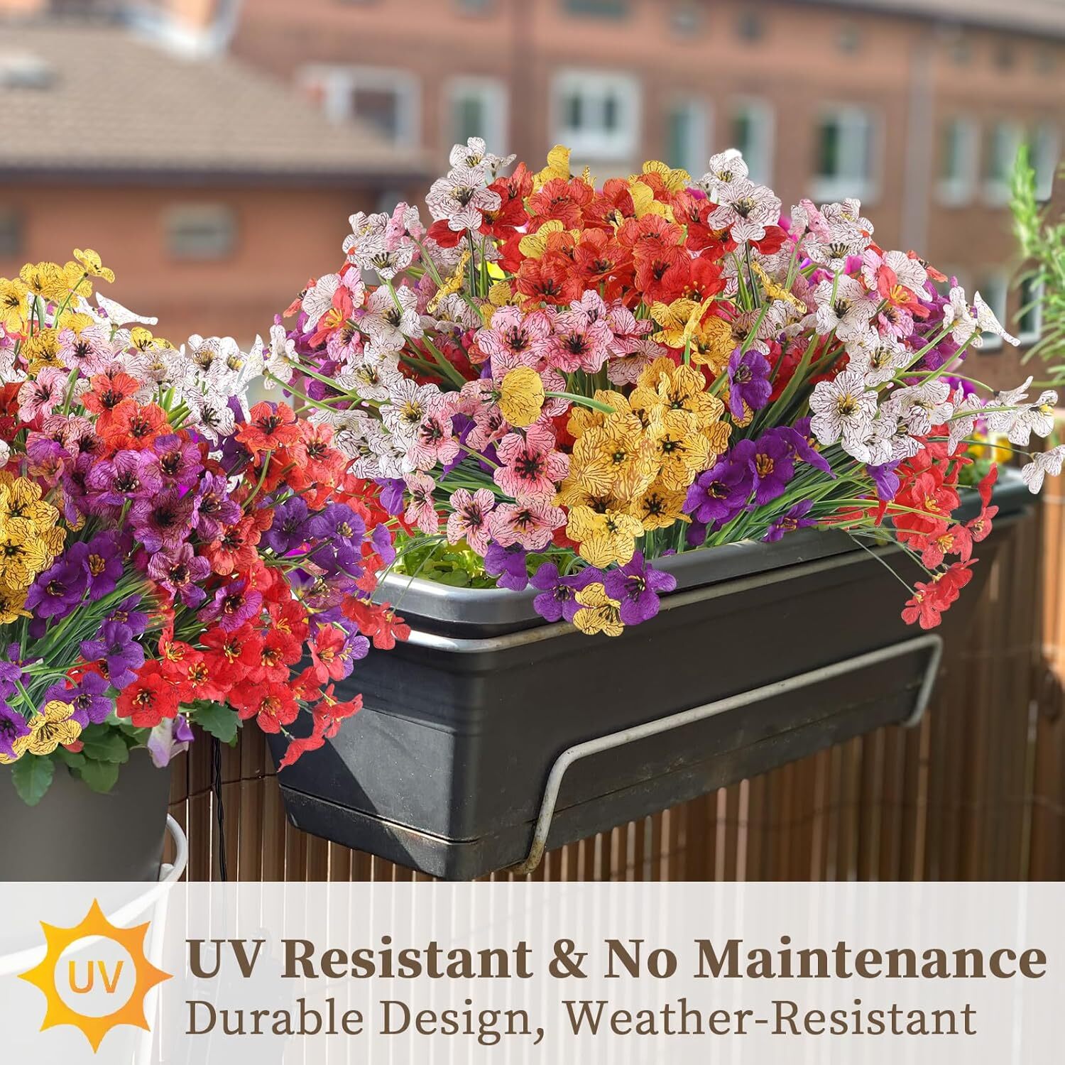 24 Bundles Artificial Flowers for Outdoors/Indoors, Fake Flowers Plants for I…
