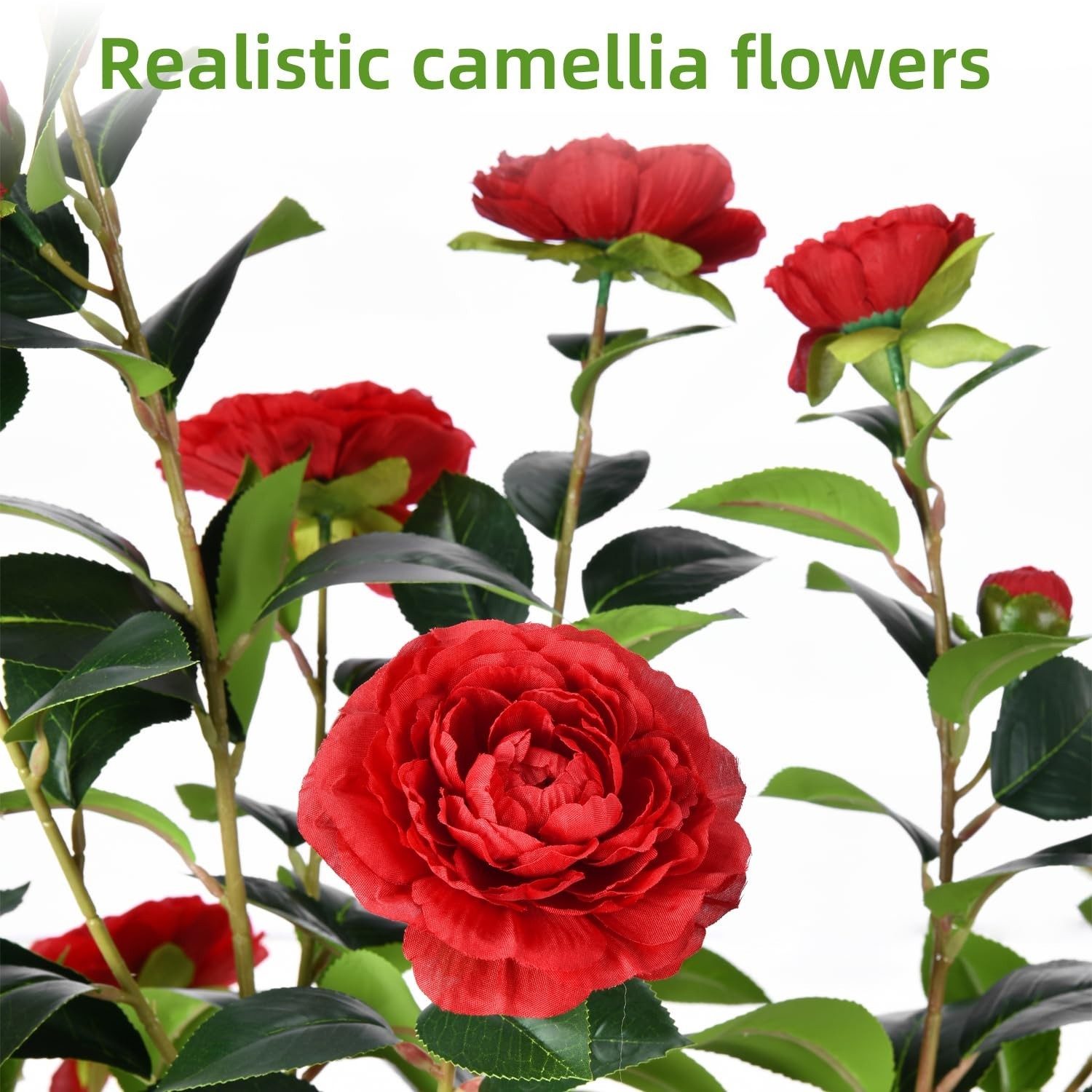 HZXGCP Artificial Camellia Tree 6FT Faux Plants Indoor, Easy Assembly