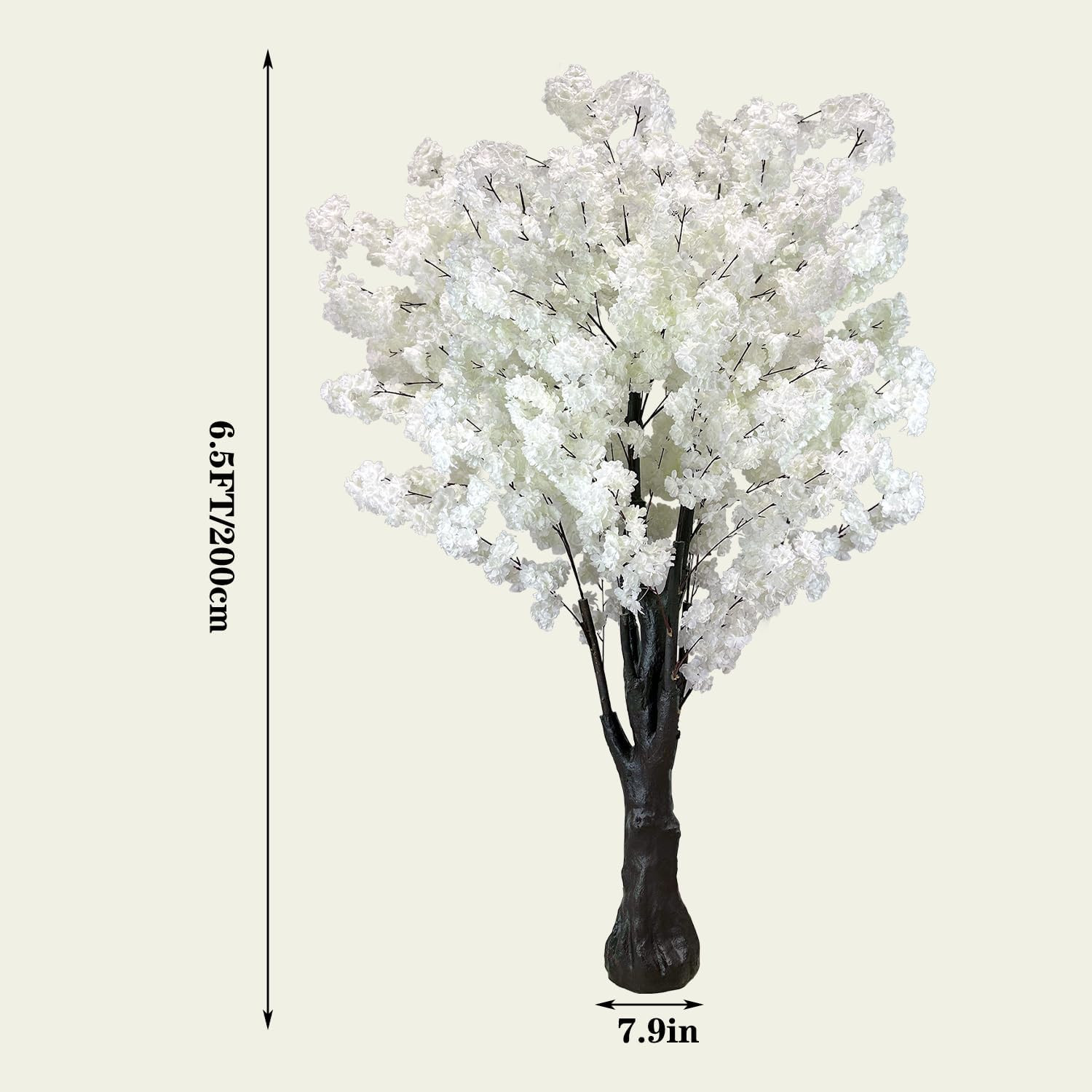 6.5Ft White Artificial Cherry Blossom Tree – Perfect for Home & Weddings