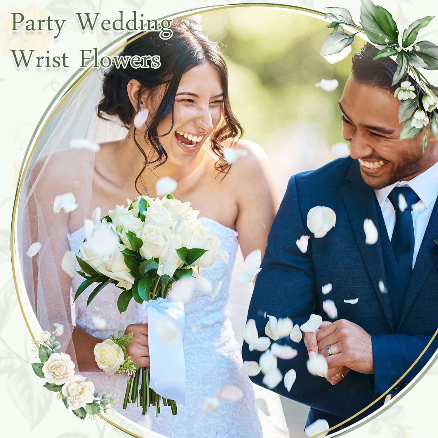 80 Pcs Wedding Rose Wrist Corsage Wristlet Band for Bridal Bridesmaid Flowers…