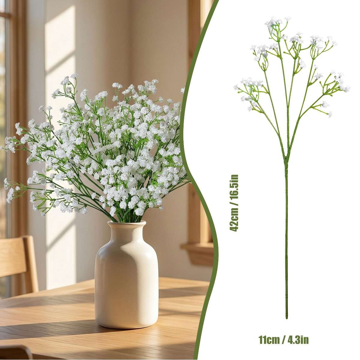 6Pcs Babys Breath Artificial Flowers Fake Babys Breath Flower for Wedding Floral