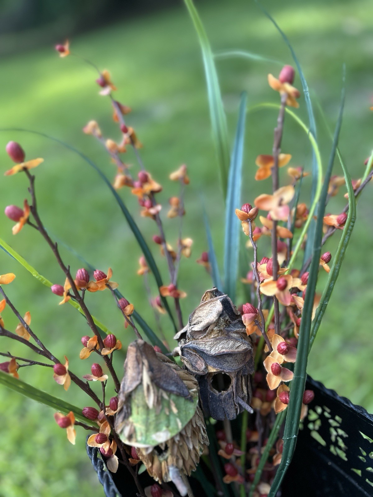 Vintage Birdhouse Floral Picks Rustic Farmhouse Cottagecore Woodland Fall Decor
