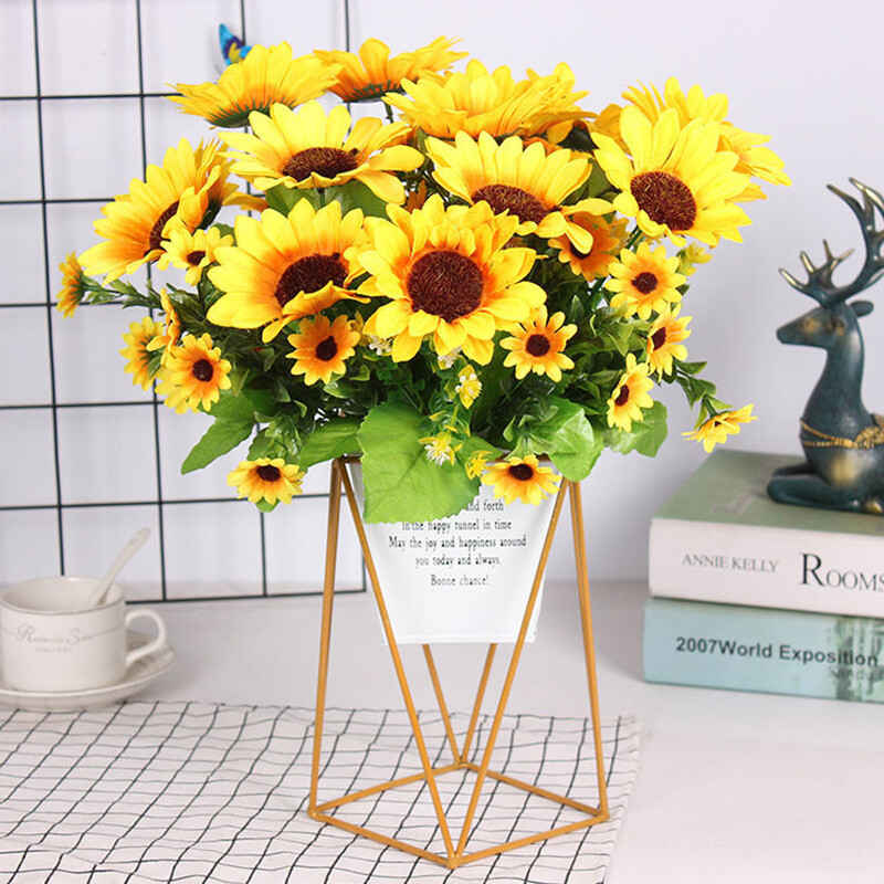 Artificial sunflower silk high quality beautiful bouquet holiday home decoration