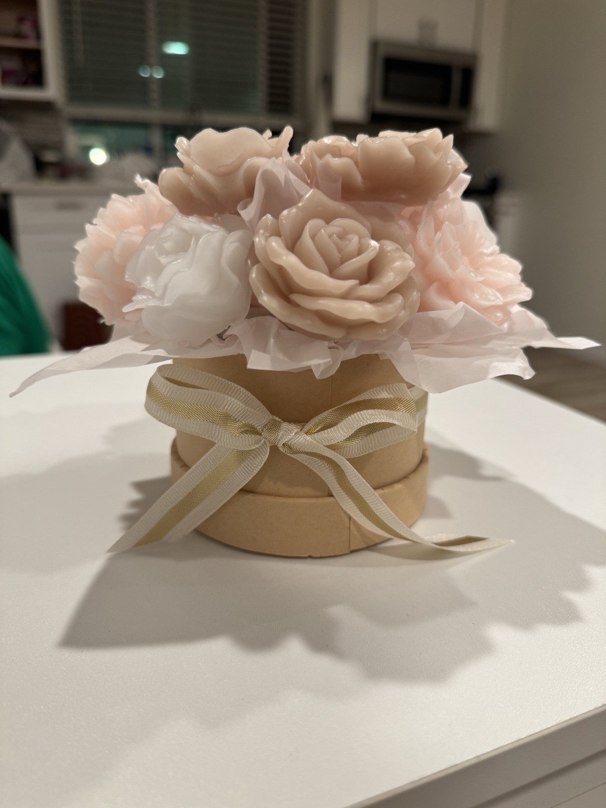 Handmade Flower Candle Bouquet in Gift Box | Decorative Floral Candles