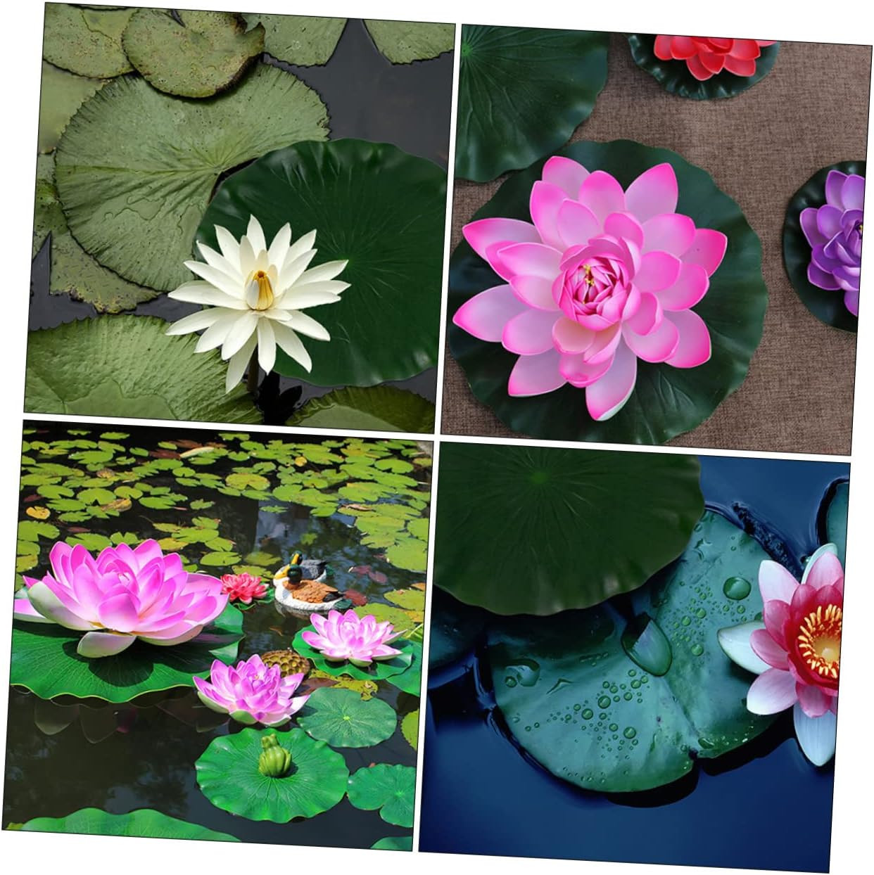 DOITOOL Artificial Lily Pads for Koi Pond: 3 Pcs Artificial Floating Foam Lotus