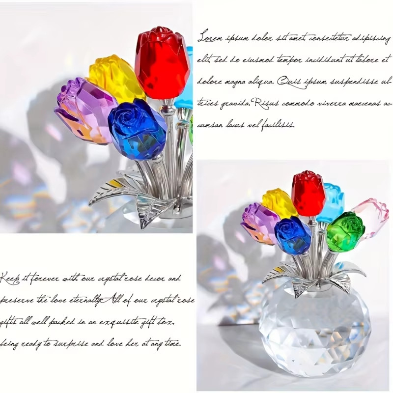 Colourful Crystal Rose Bouquet Perfect for any Special Occasion