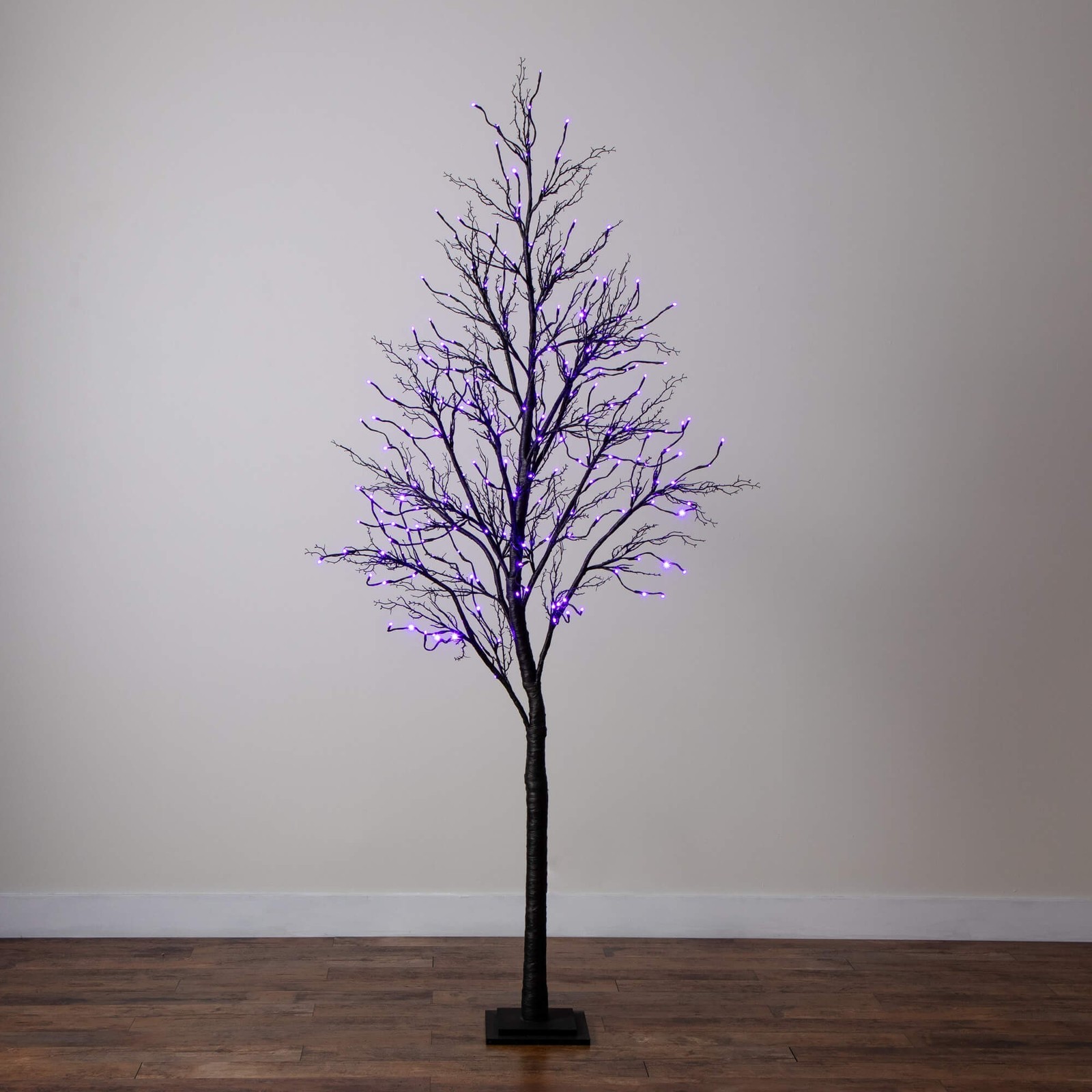 Nearly Natural 8ft Pre-Lit Halloween Deluxe Black Twig Tree w/ 216 LED