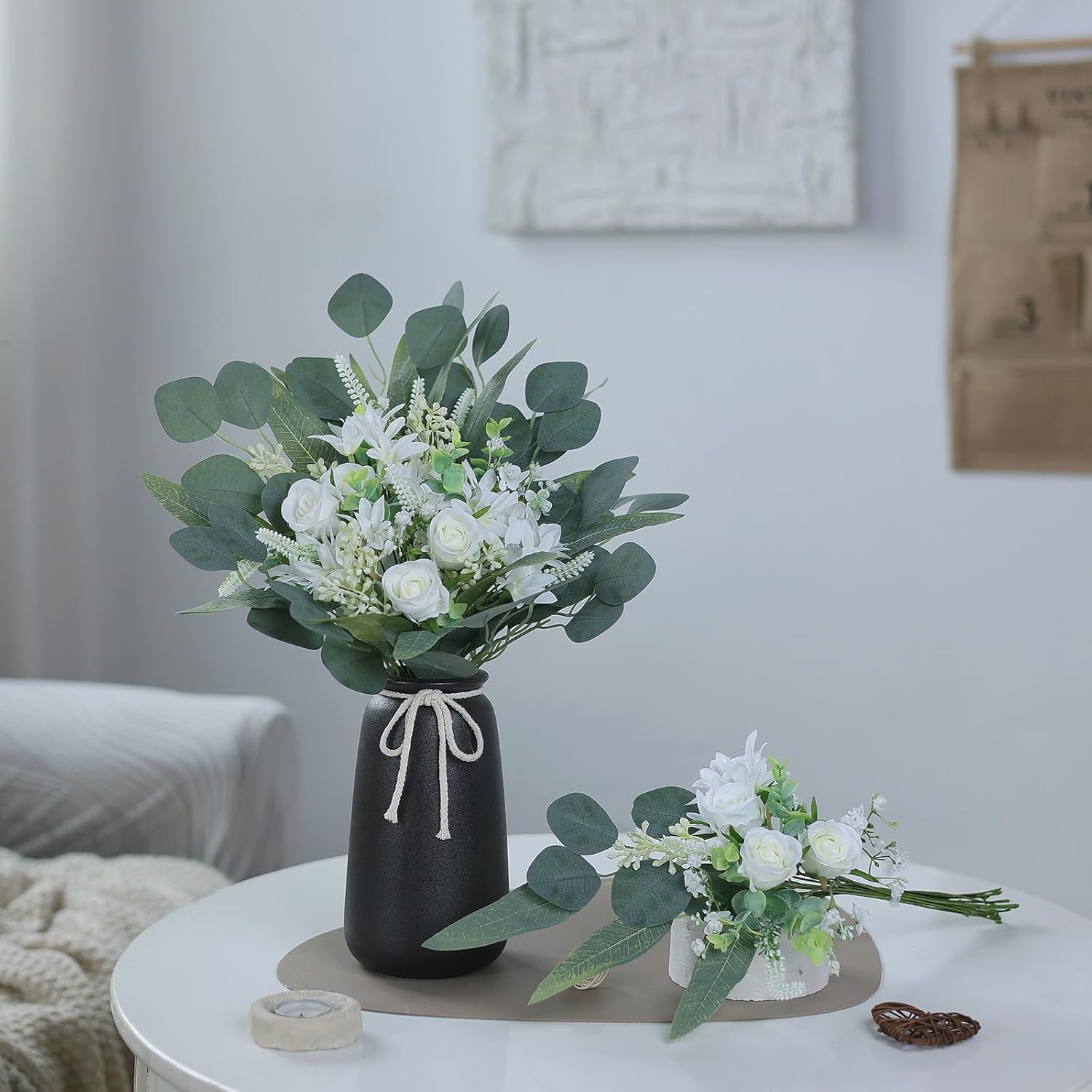 Artificial Greenery Stems Box Set(Pack of 75Pcs) with 8 Kinds of Faux Plants and