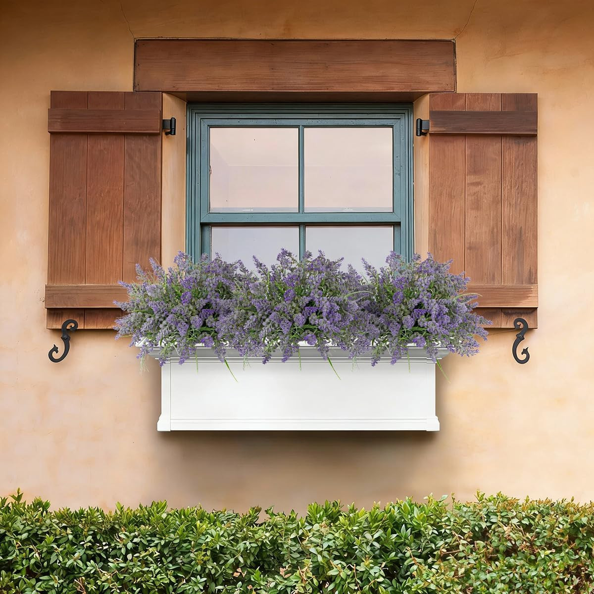 17.7″ UV Resistant Faux Lavender Flowers – 12 Bundles for Indoor & Outdoor Decor