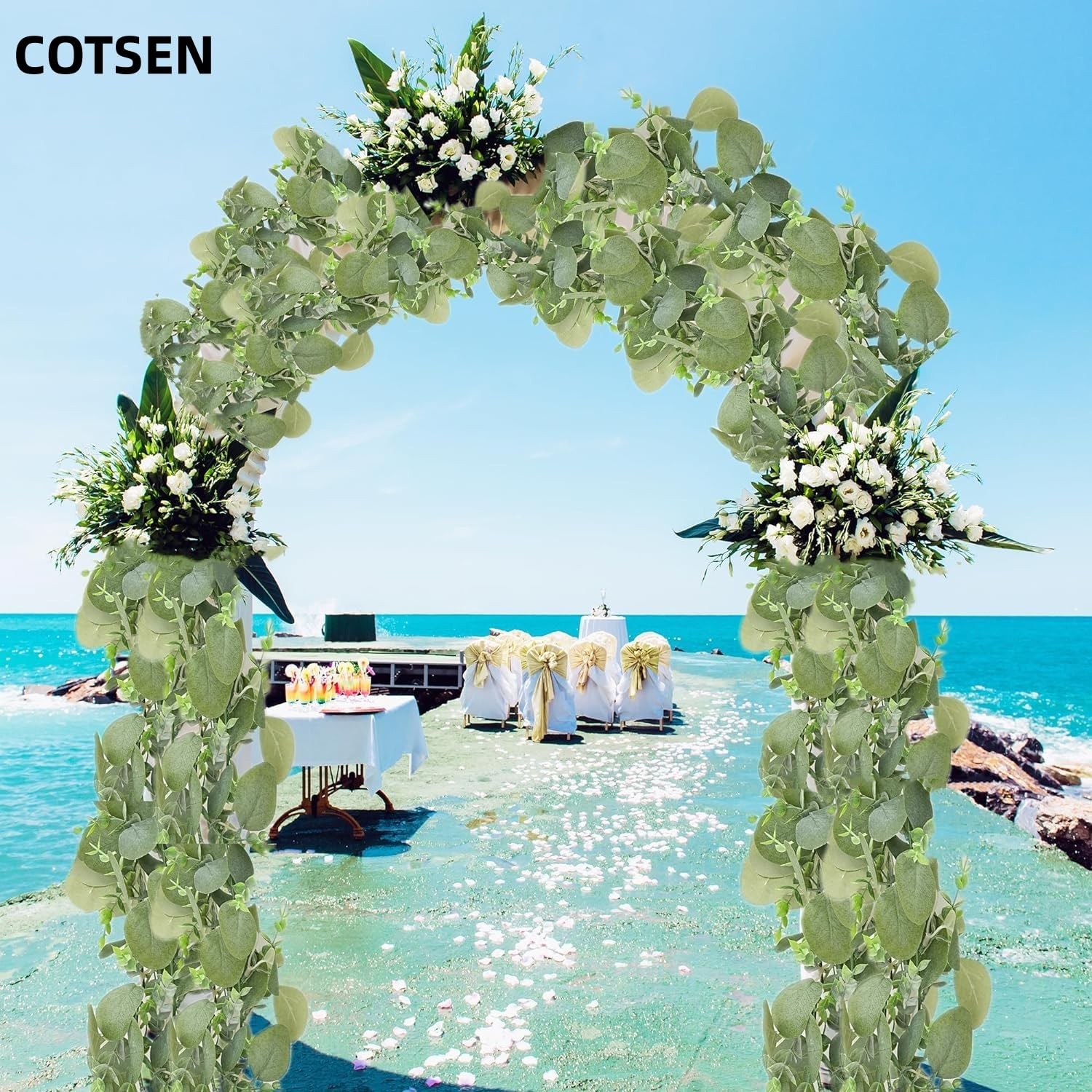 2 Pcs 6 ft Artificial Eucalyptus Garland Greenery Faux Eucalyptus Garland Pla…