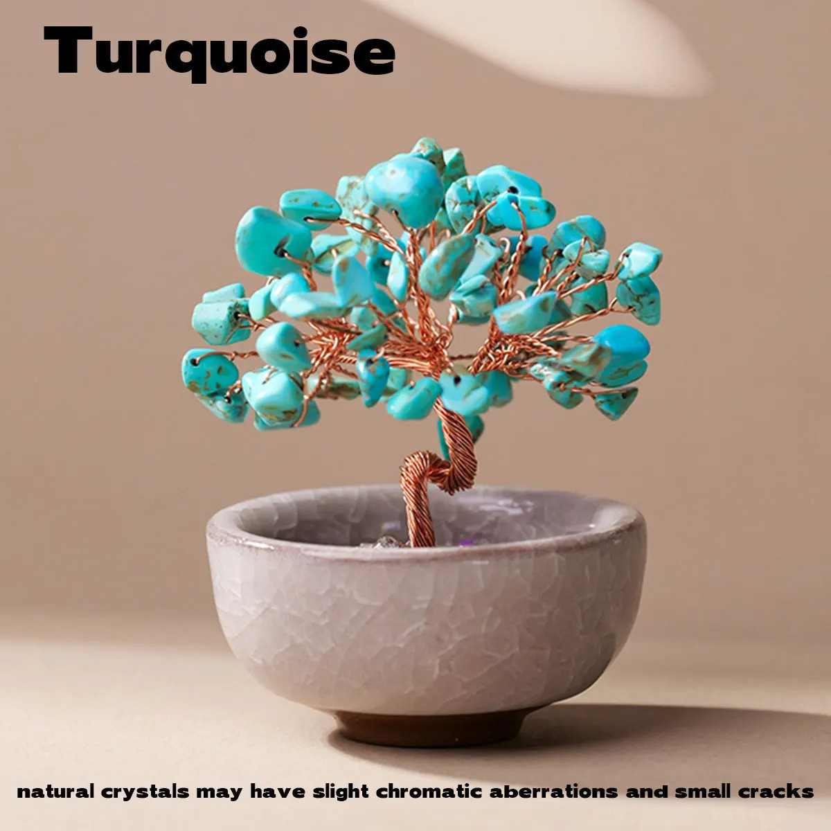 1PC Natural Crystal Tree Handmade Tree Copper Wire Life Small Bowl Flowerpot new