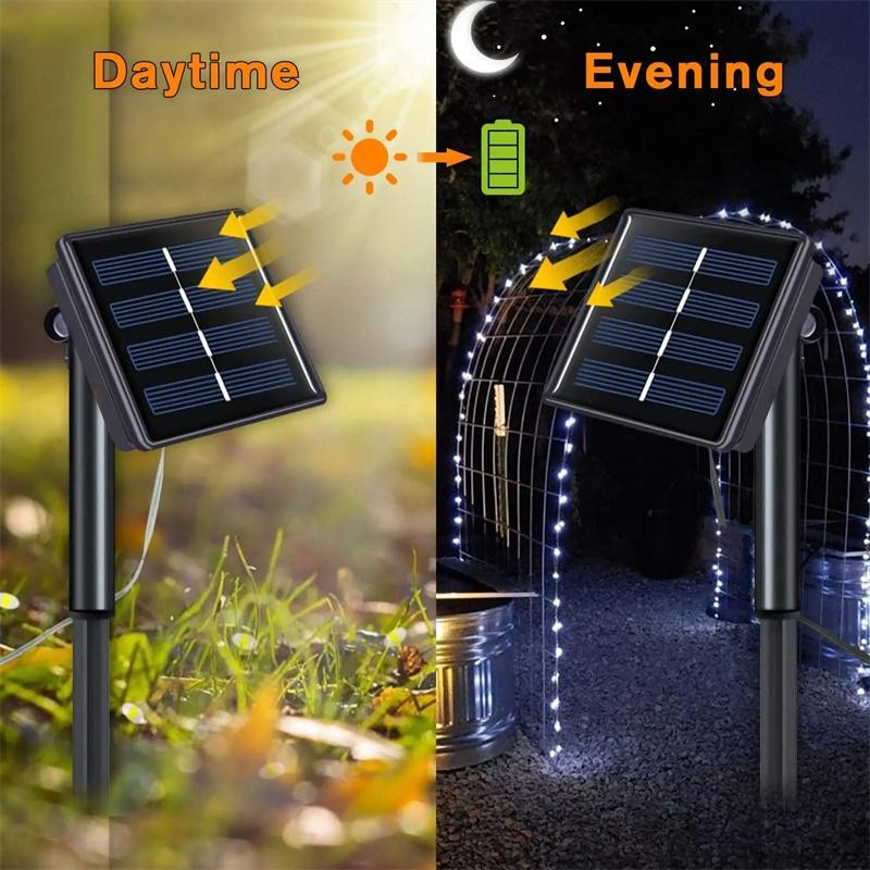 102m/52m/32m/22m/12m/7m Solar LED Fairy String Light Outdoor Festoon Lamp Garden