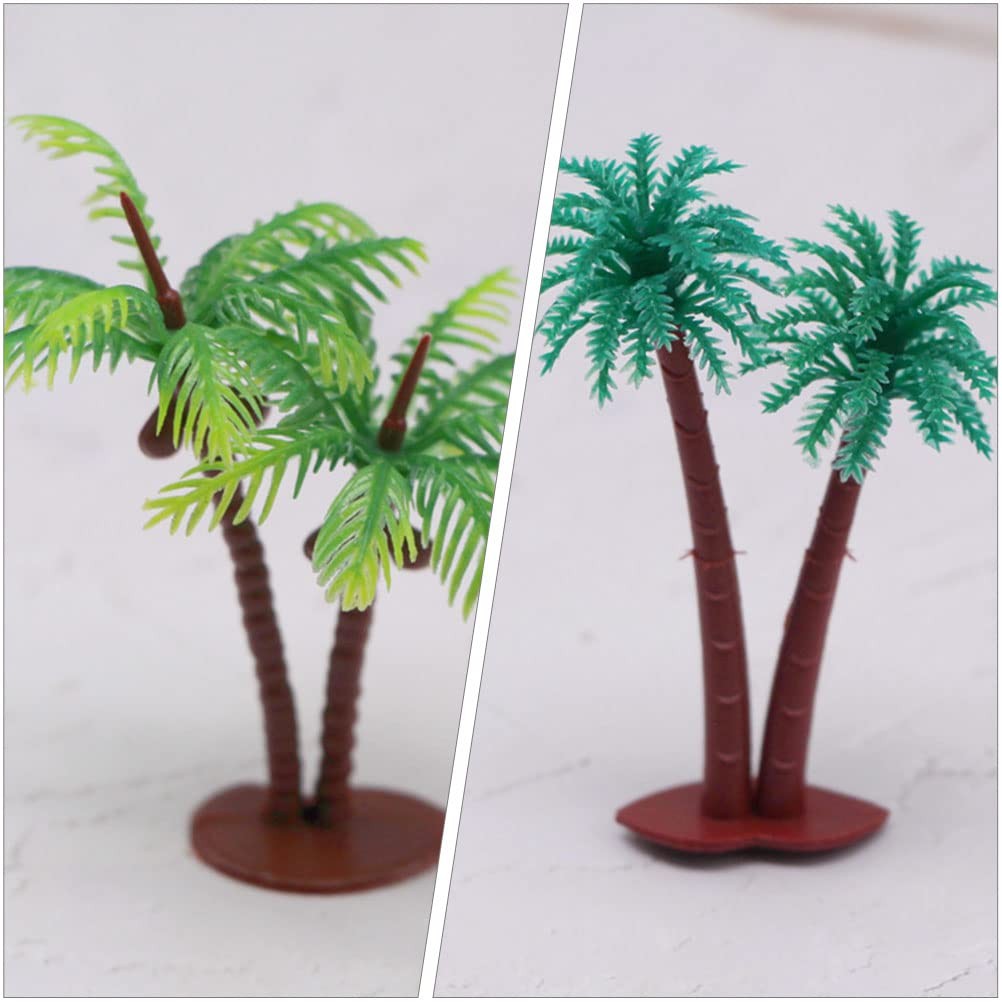 12Pcs Artificial Coconut Tree Model Set Miniature Palm Trees for Indoor Decor…