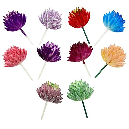 10 PCS Artificial Succulent Plants, Mixed Color Artificial Succulents Picks