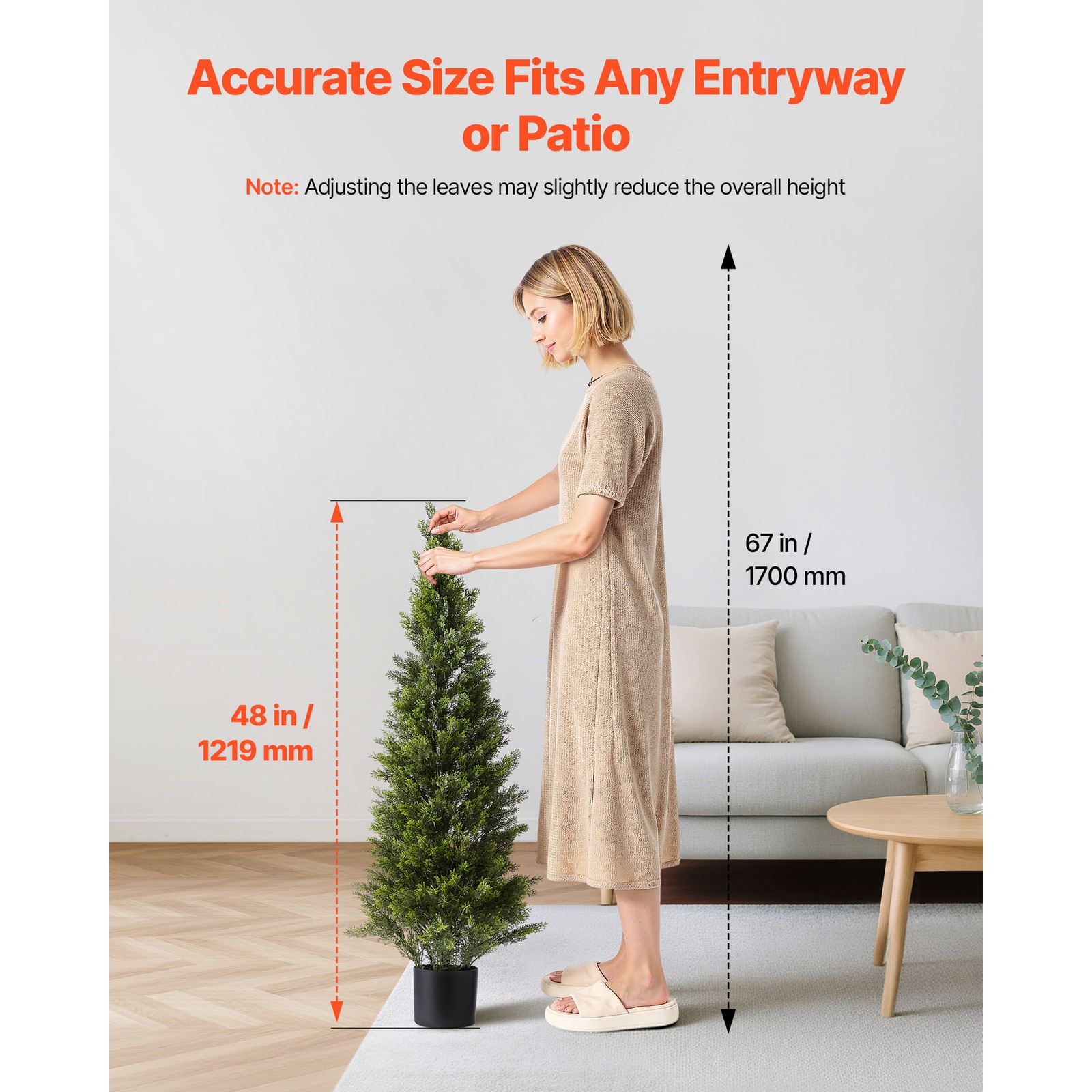 Uimoso 48-Inch Artificial Cedar Tree for Outdoor and Indoor Decoration