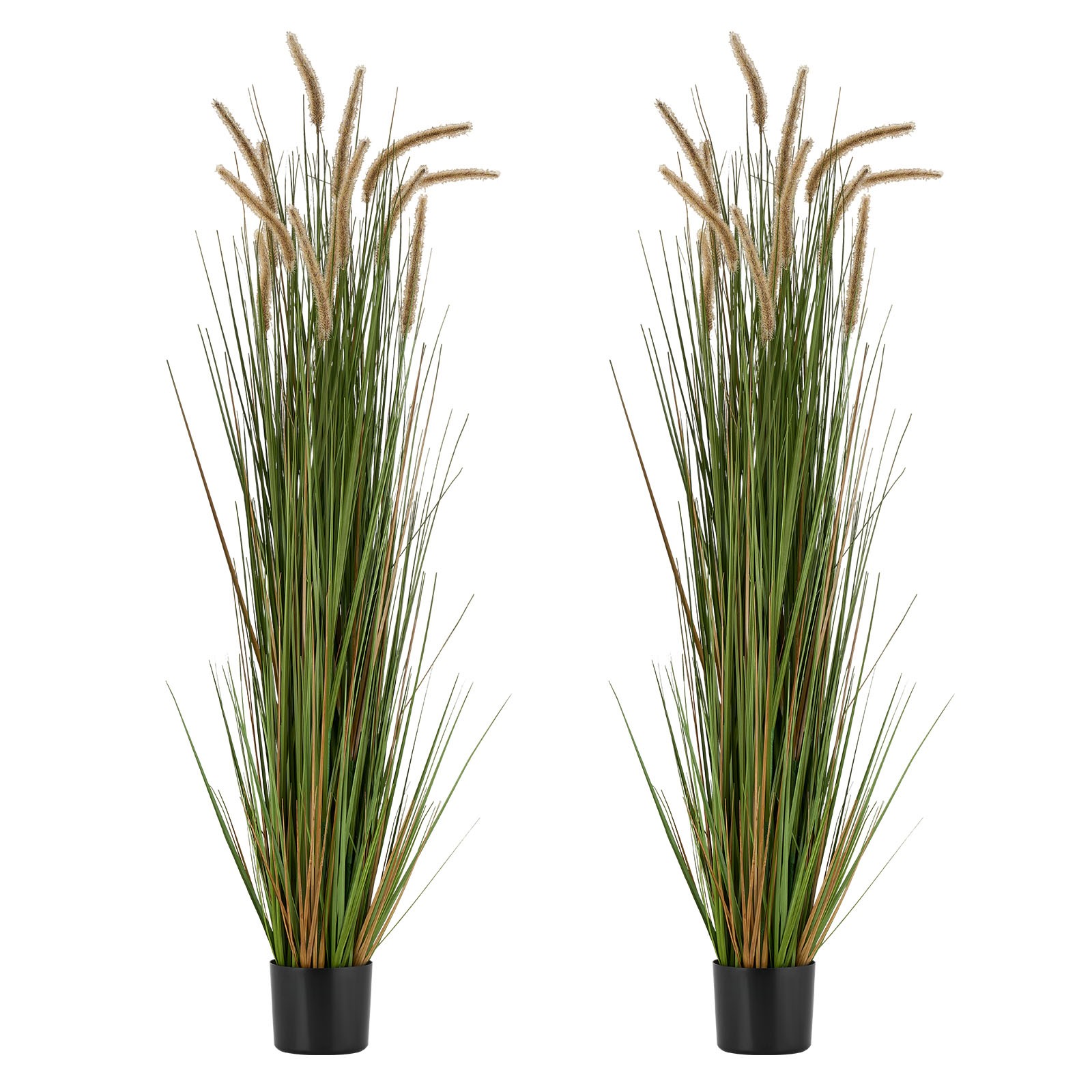 Uimoso Artificial Horsetail Reed Grass in Pot, 59-Inch, 2-Pack, Green
