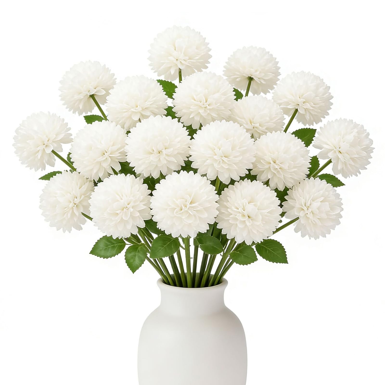 Floweroyal 12pcs Artificial Chrysanthemum Ball Flowers Silk Hydrangea Bridal Wed