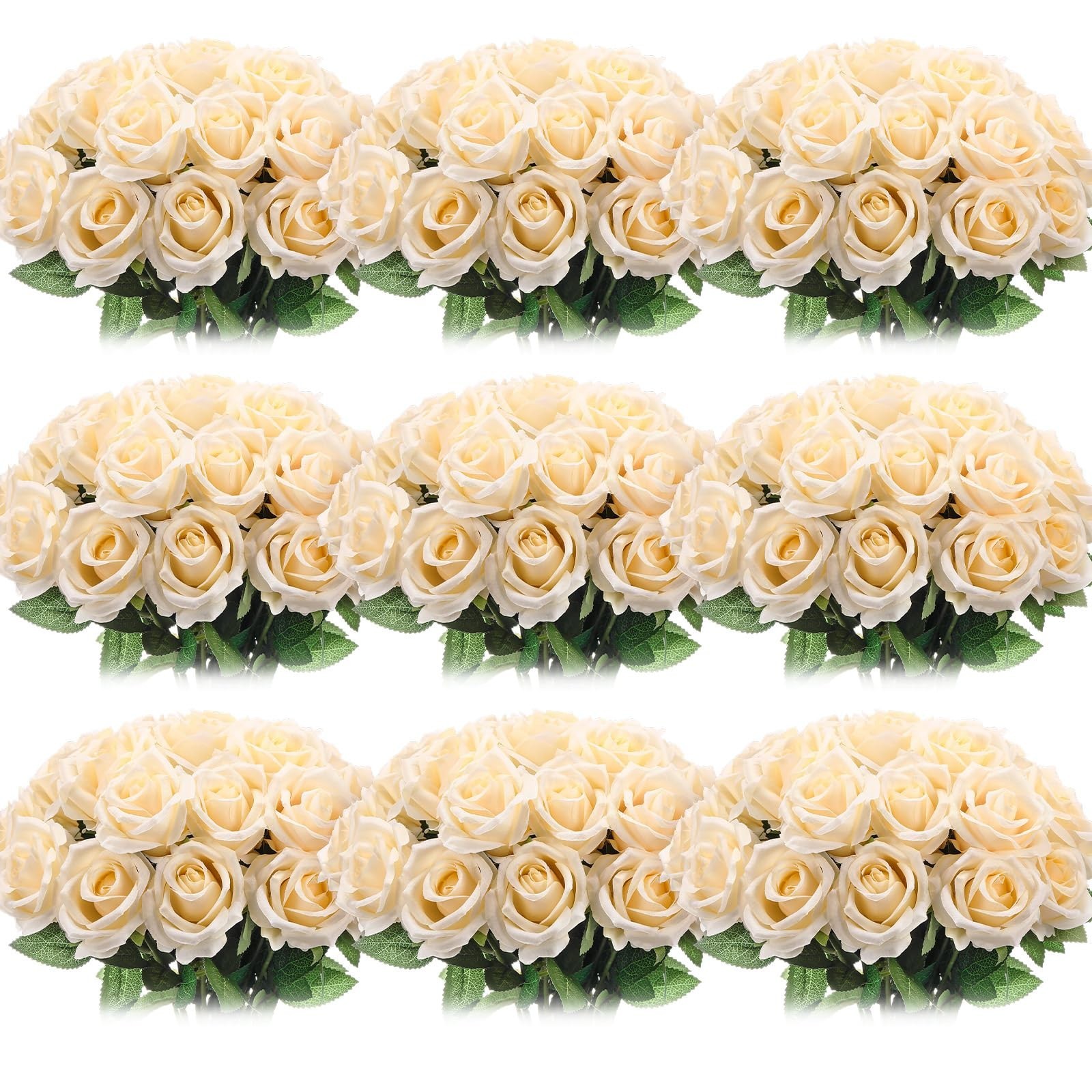 Jexine 100 Long Stem Silk Roses – Champagne