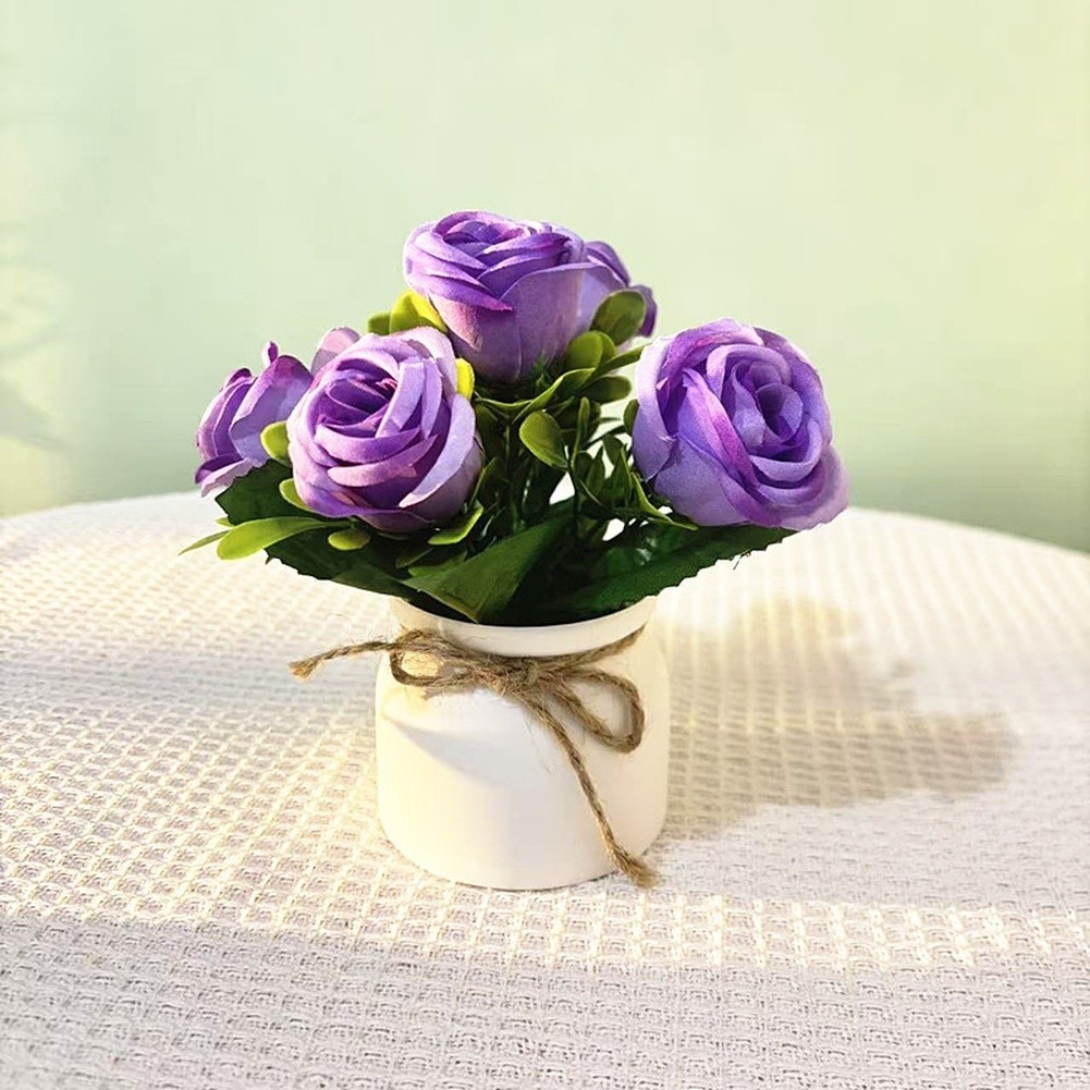15cm Artificial Bonsai with Lifelike Petals for Indoor Table Decor