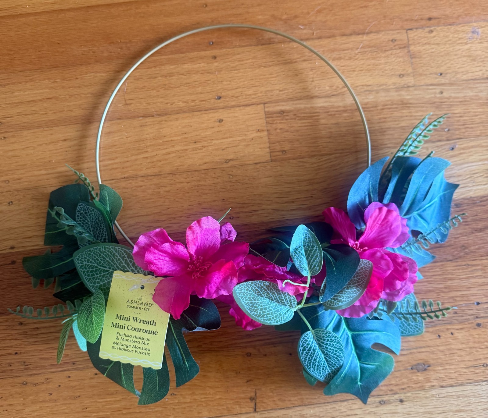 NWT THREE (3) ASHLAND BRAND (MICHAELS) HIBISCUS and MONSTERA WREATHS