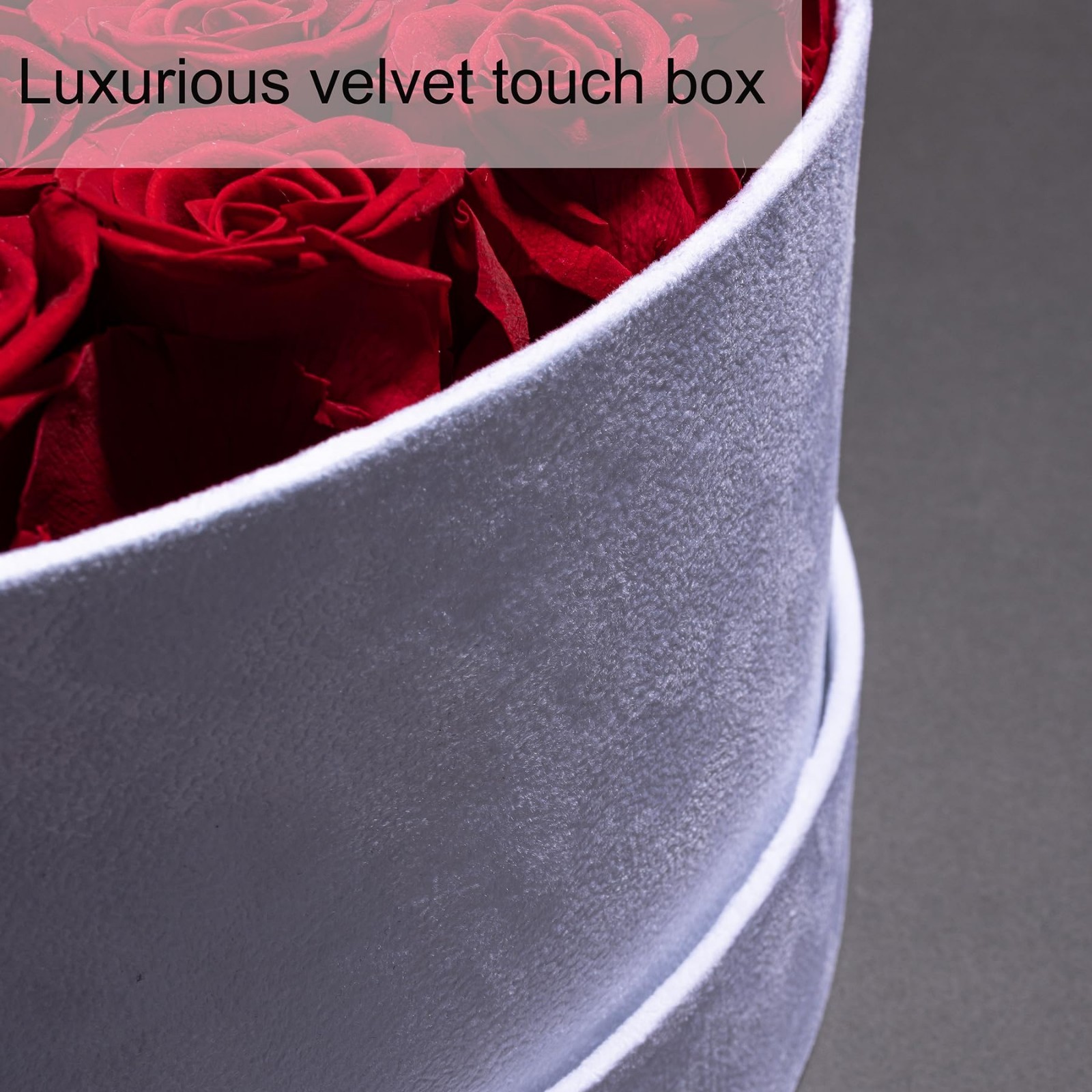 50-Piece Velvet Box of Preserved Pink Roses – Perfect Birthday Gift for Women, M
