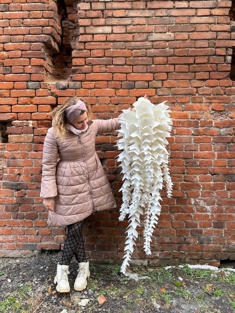 Large White Wisteria Giant Flowers Wedding Decor Hanging Нandmade