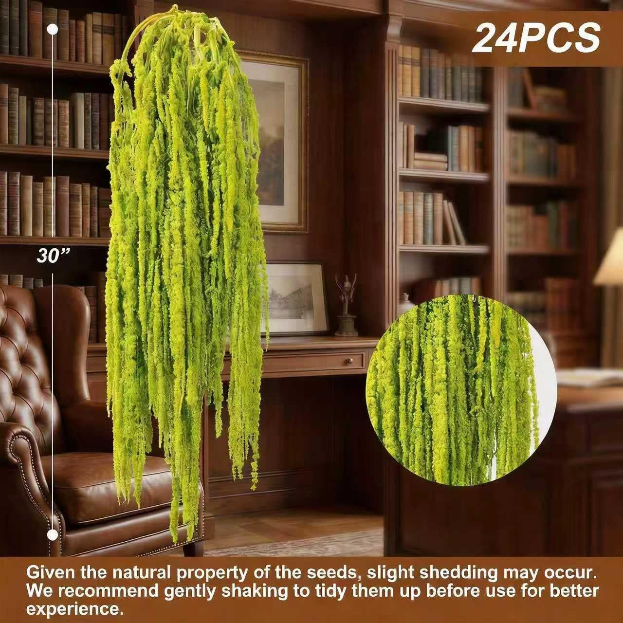 Silva Loup 24Pcs Dried Wisteria Flowers – 30″ Bleached Green Vine Decor