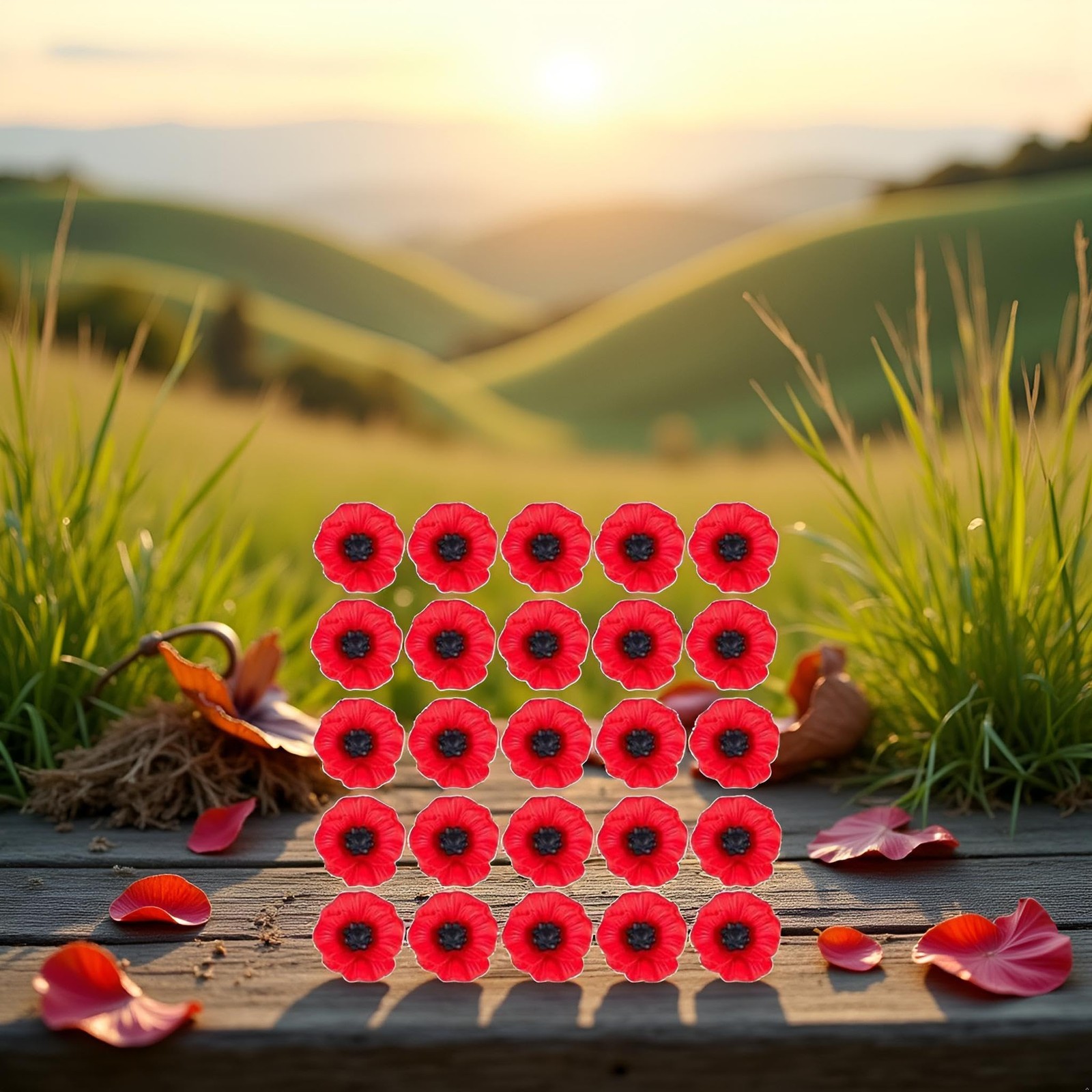 30 Pcs Red Resin Poppy Flowers Artificial Craft Poppies Charms Red Faux Flowe…