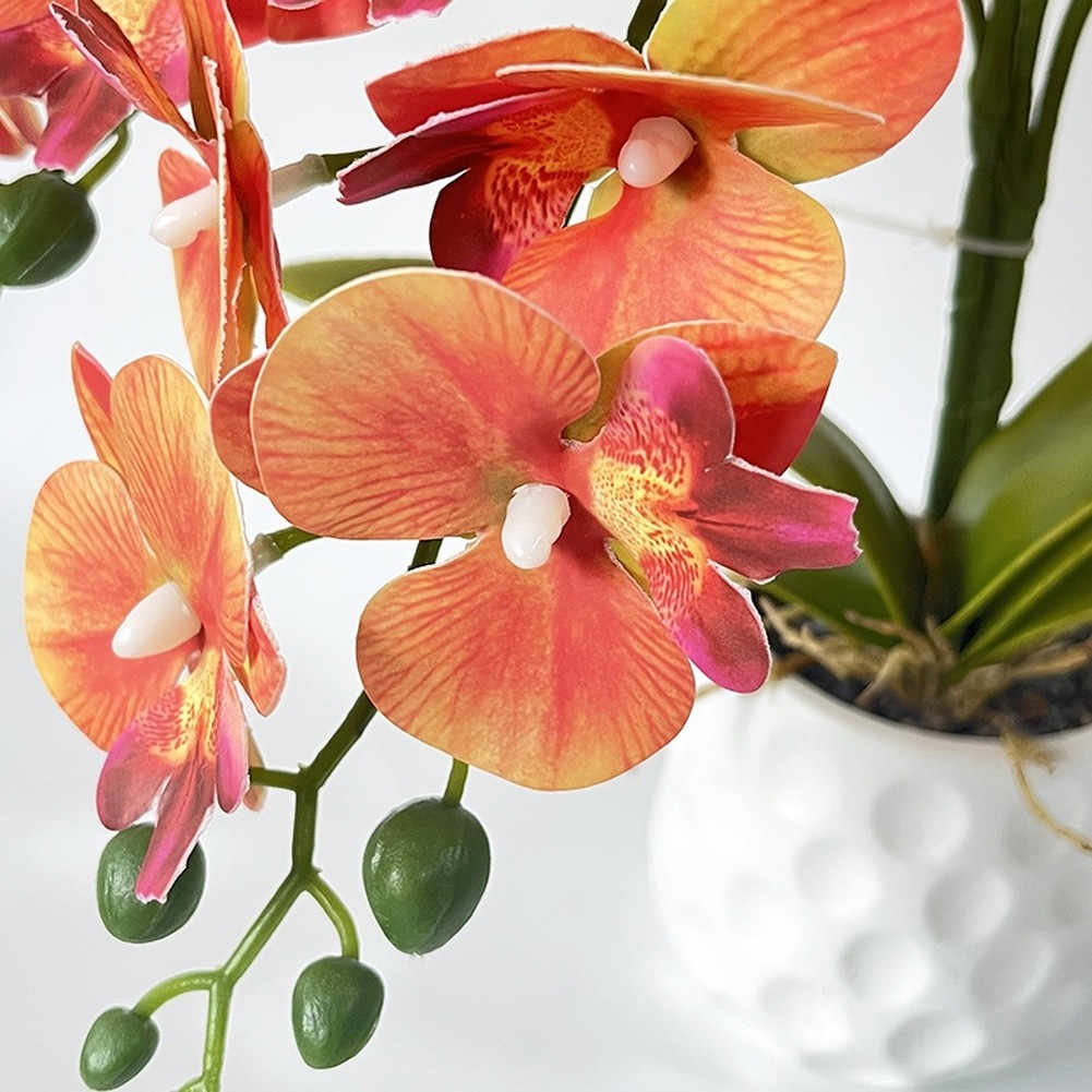 45cm Tall Faux Phalaenopsis Orchid with 36 Blooms for Decorative Display
