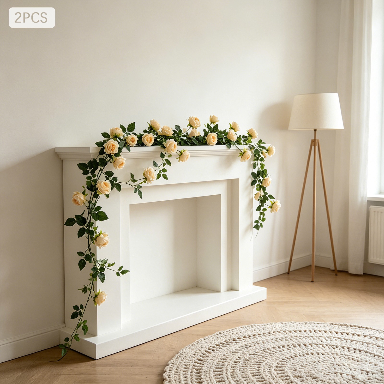 Artificial Flower Garlands Champagne Color Flower Vine Garden Wedding Decoration