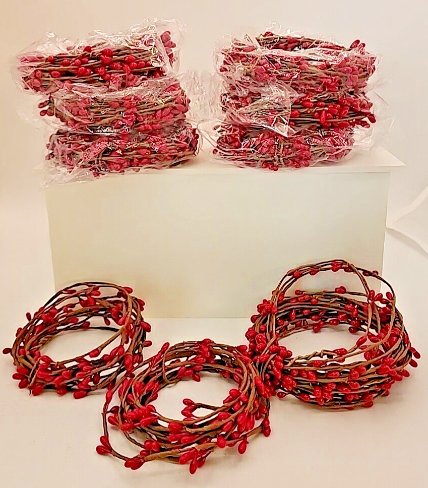 Primitive Pip Berry Garland ~ 18ft single ply roping ~ RED Seven Plus packages