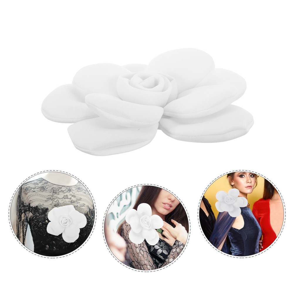 Fabric Three-dimensional Flowers Chunky for Clothes Camellia Heads