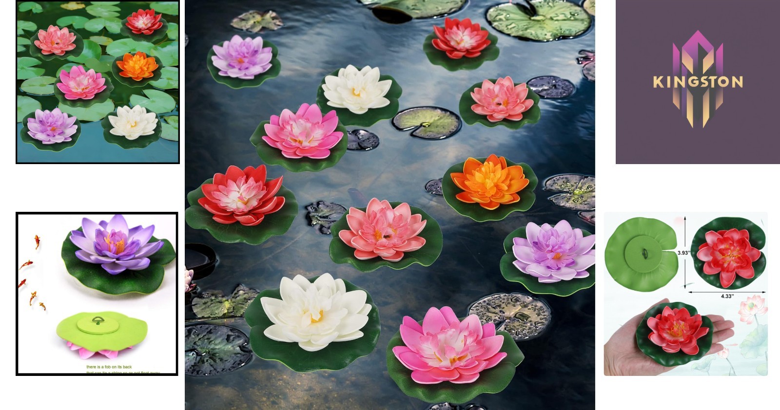 Reusable 12 Pcs Foam Lotus Flowers with Lily Pads – Vibrant Garden Ornaments