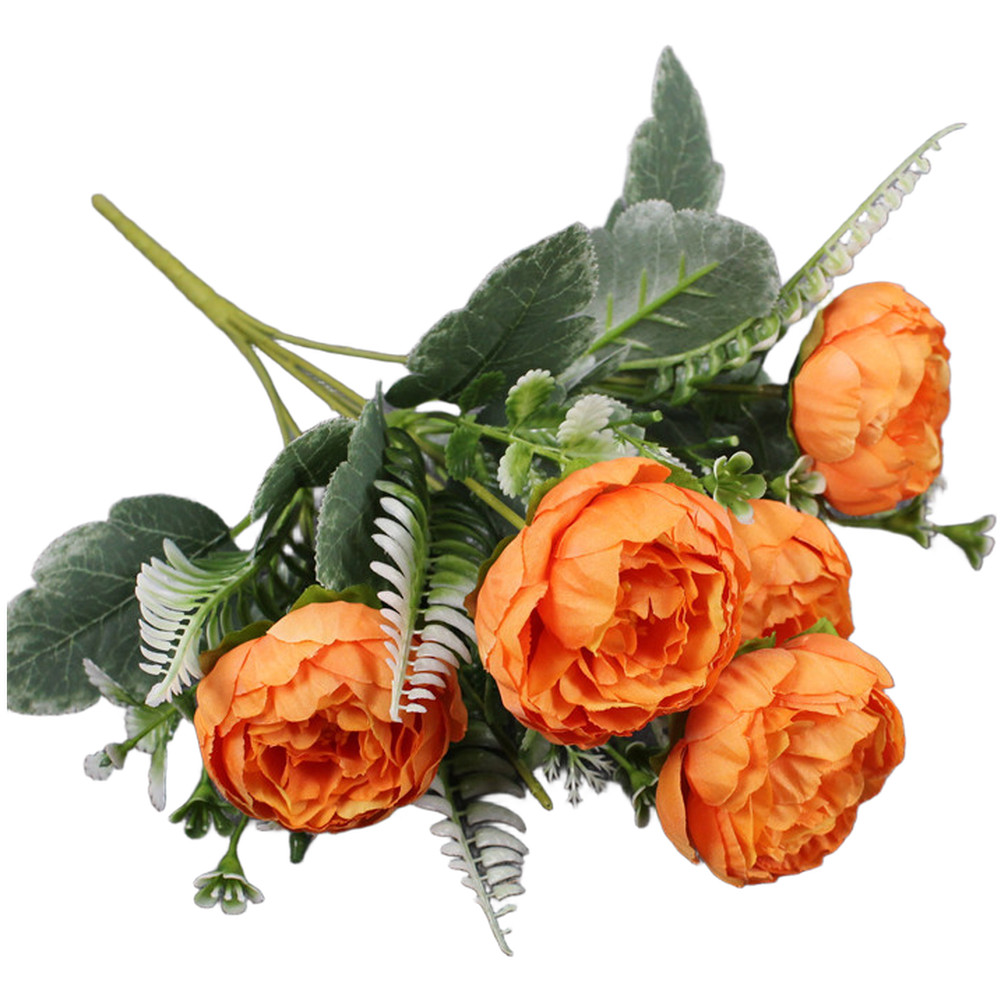 6 Head Silk Peony Bouquet Artificial Flowers for Wedding Home Decor Party