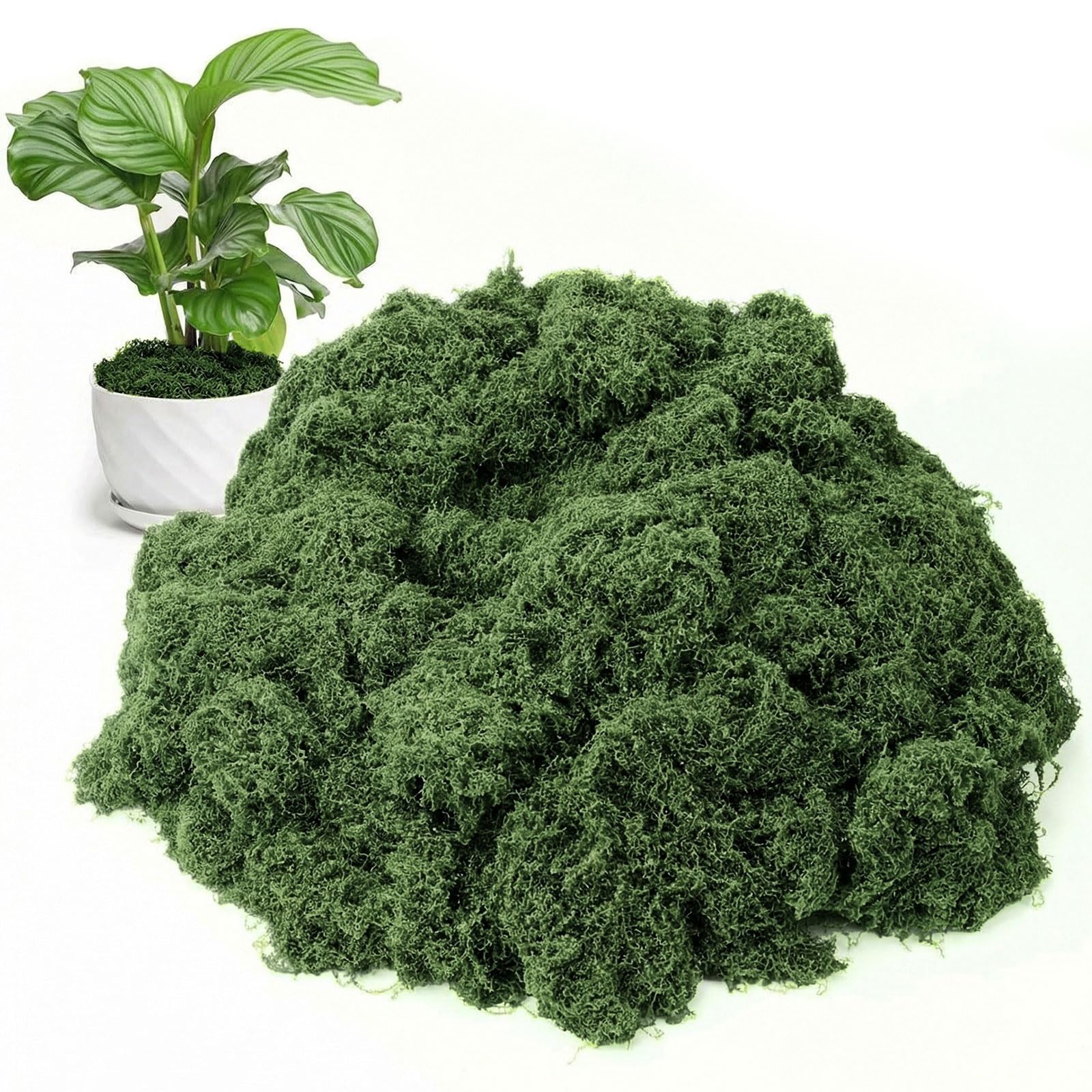24.7oz 1.54 lb Fake Moss Crafts Decorative Artificial Dark Green Table Plants