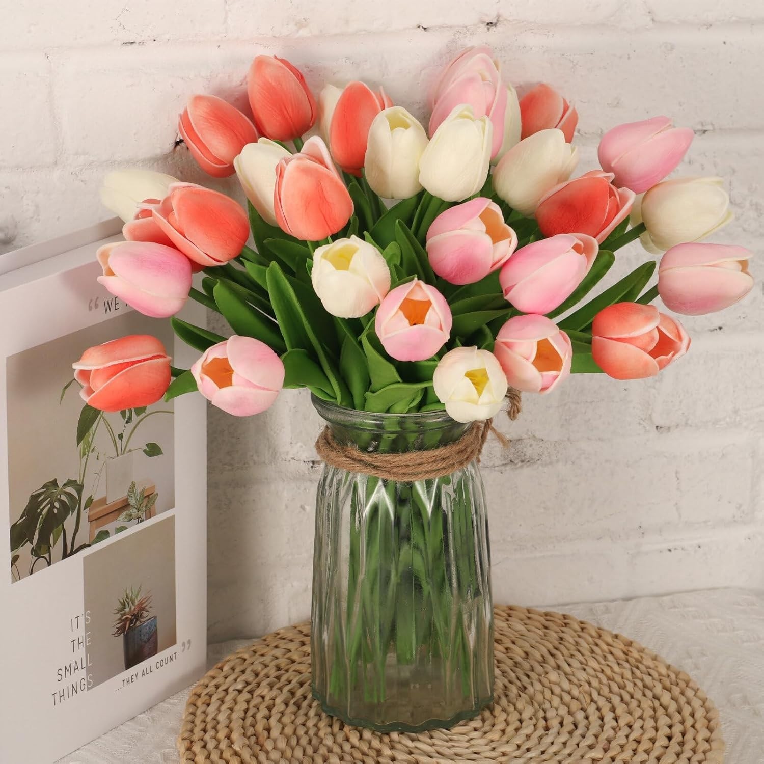 Elegant Faux Tulips Arrangements – Dining Room Decor