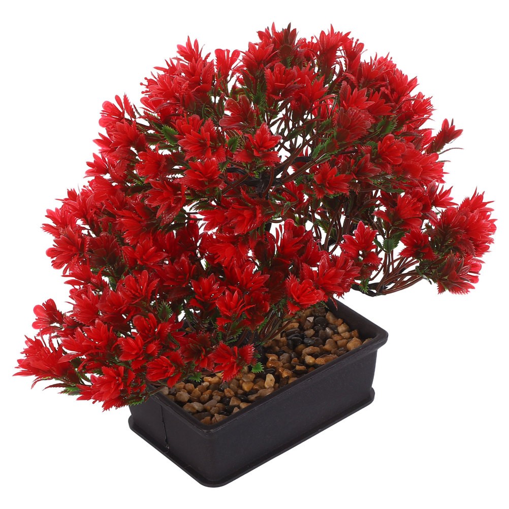 Artificial Bonsai Tree Plastic Desk Ornament for Japanese Style Home Decoration