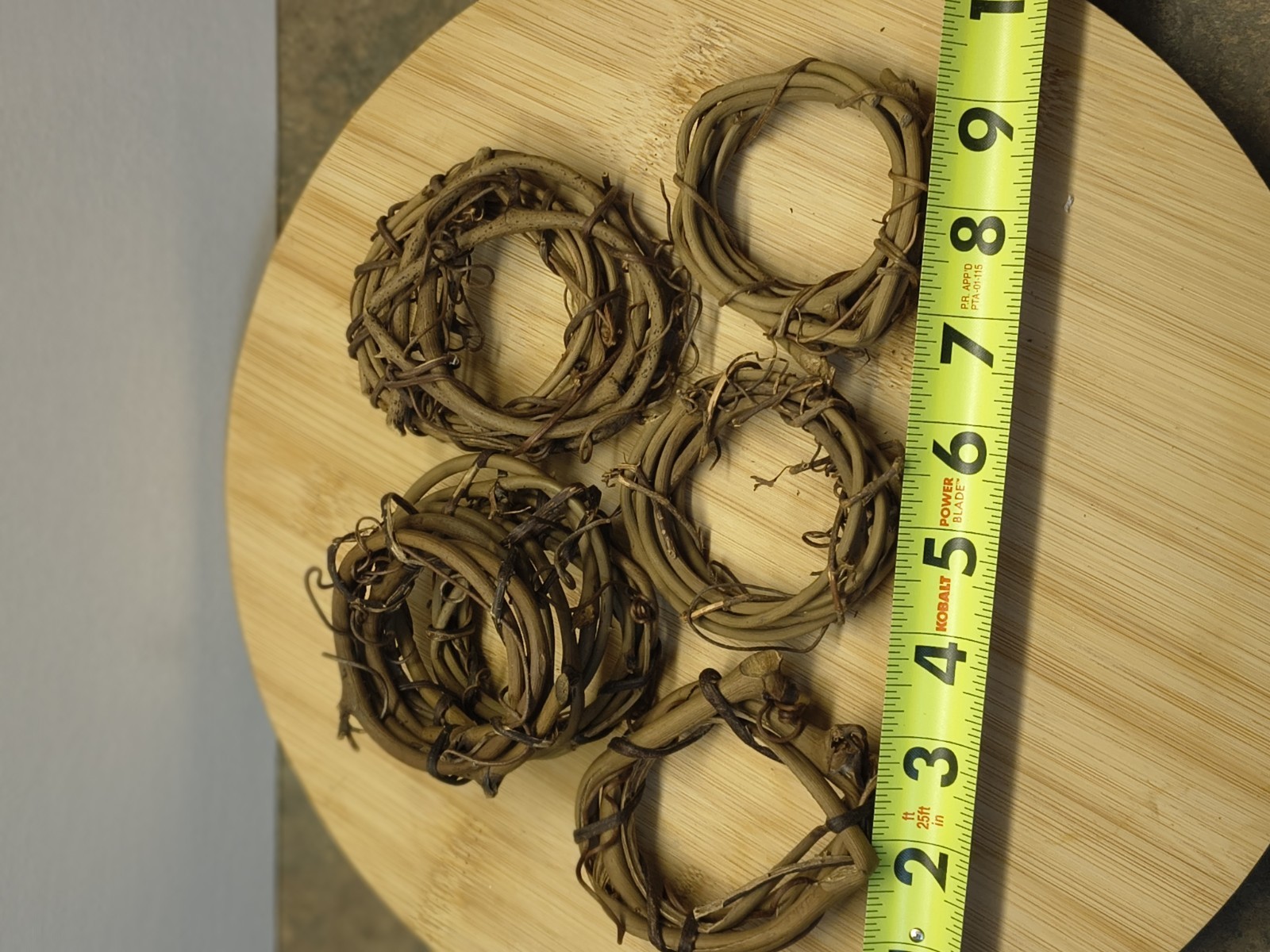 8 Handmade Small Grape Vine Wreaths Decor Art Projects Napkin Rings Decorations