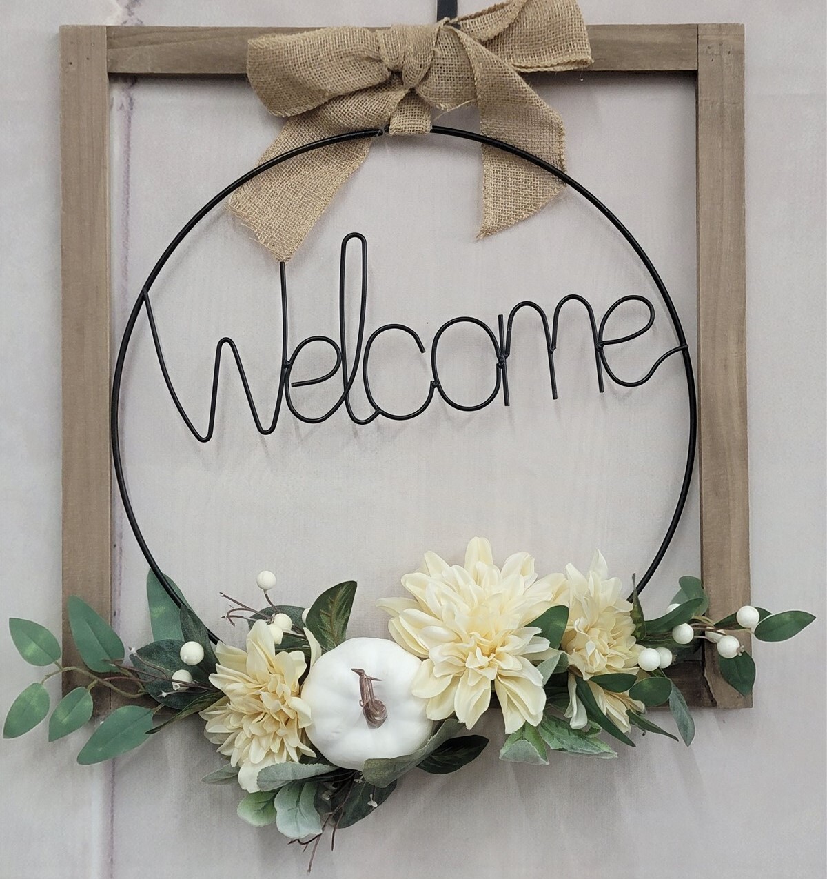 Victorian Trading Co Simple Beauty Floral Rustic Welcome Sign 20×20 41A