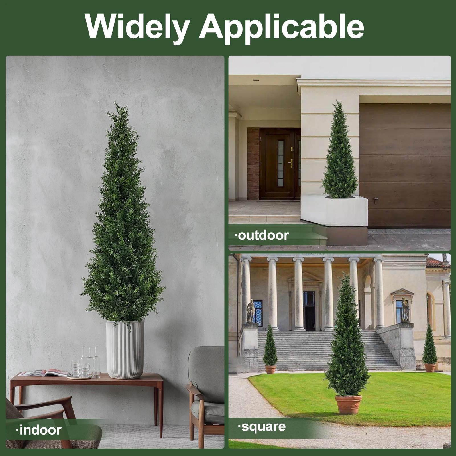 2pcs 3/4/5Ft Cedar Pine Artificial Topiary Tree Christmas Home Decor UV New–