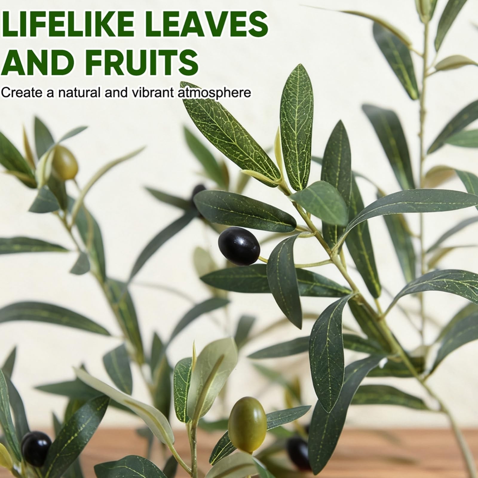 Faux Olive Tree 5FT – Artificial Indoor Plant with White Planter – Home Decor