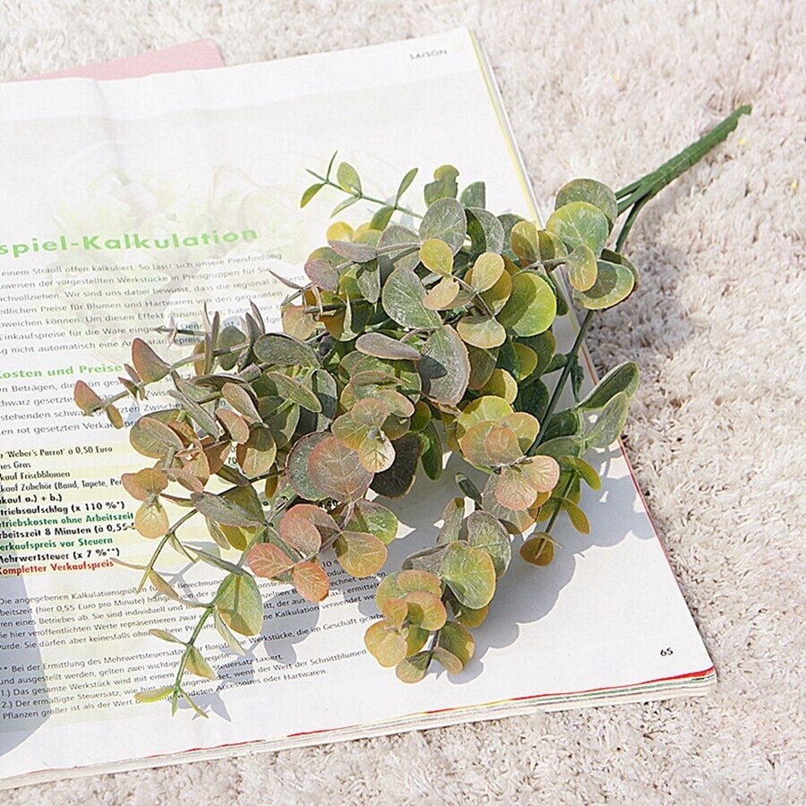 Artificial Plant Leaves Green Eucalyptus Branch for Christmas Wedding Home Decor