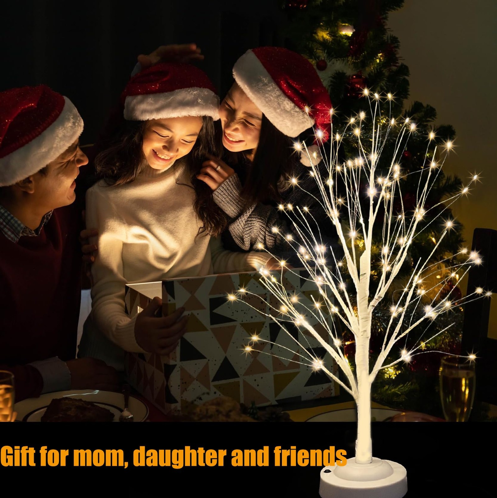 144 LED Birch Tree with Lights, USB/Battery Powered Warm White Artificial Tre…