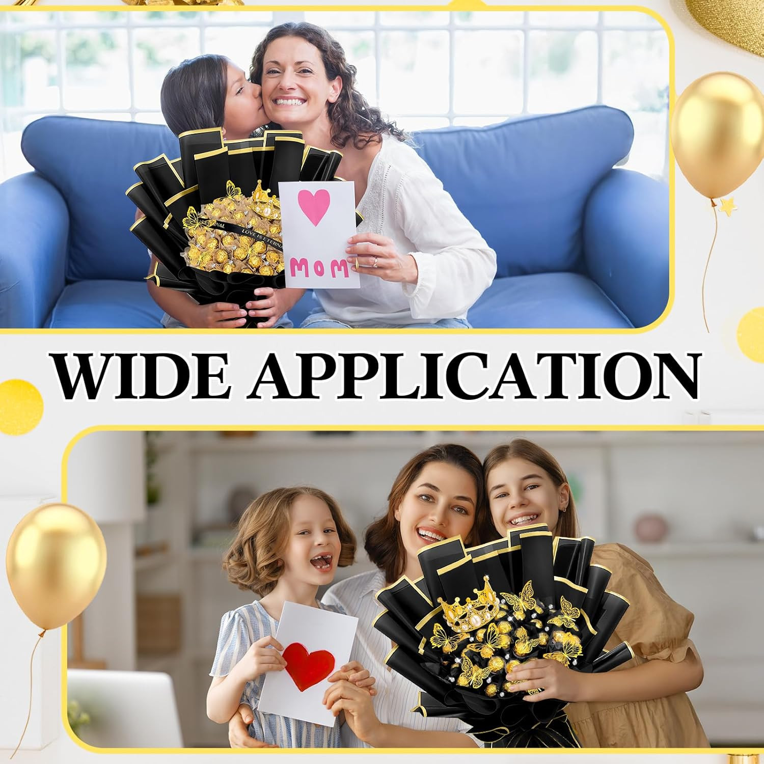 Graduation DIY Chocolate Flower Bouquet Kit with Acrylic Holder and Ribbon