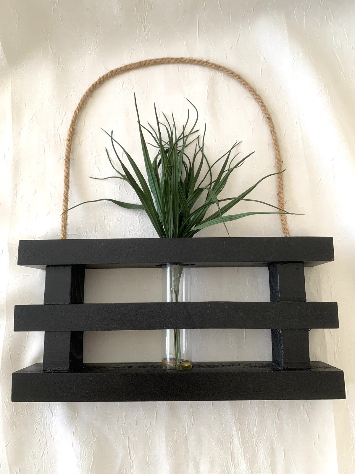 Bud Vase Black Artificial Plant Farmhouse Decor Wall Hanging Shelf Decoration