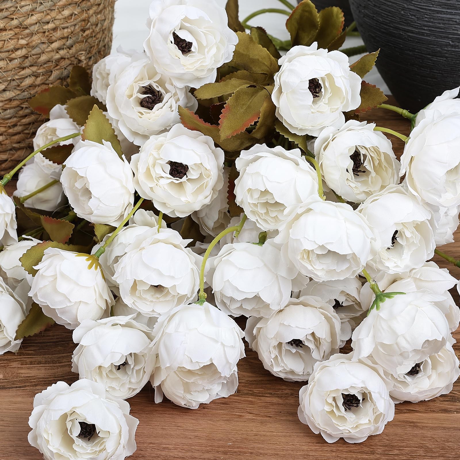 8 Pcs Peony Stems for Vase – 28’’ Faux Peonies Silk Artificial Flowers with S…
