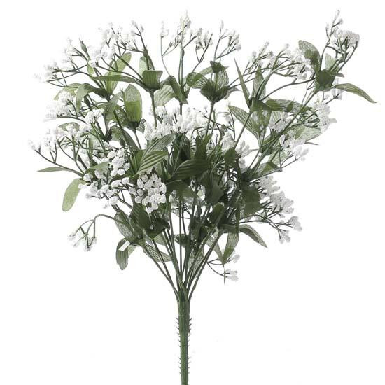 Set of 3 White Gypsophilia 16-1/2″ Bushes for Embellishing, Crafting