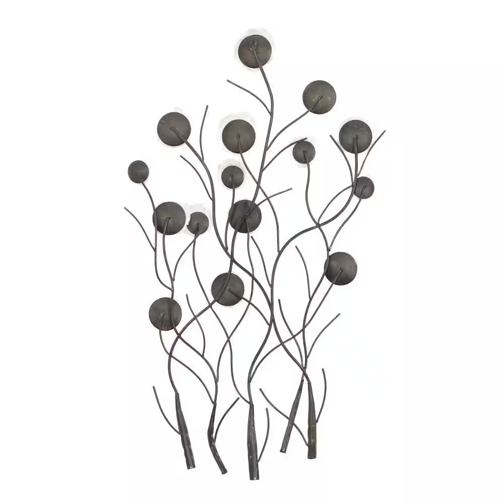 24 In. X 36 In. Capiz Shell White Floral Wall Decor with Capiz Accents
