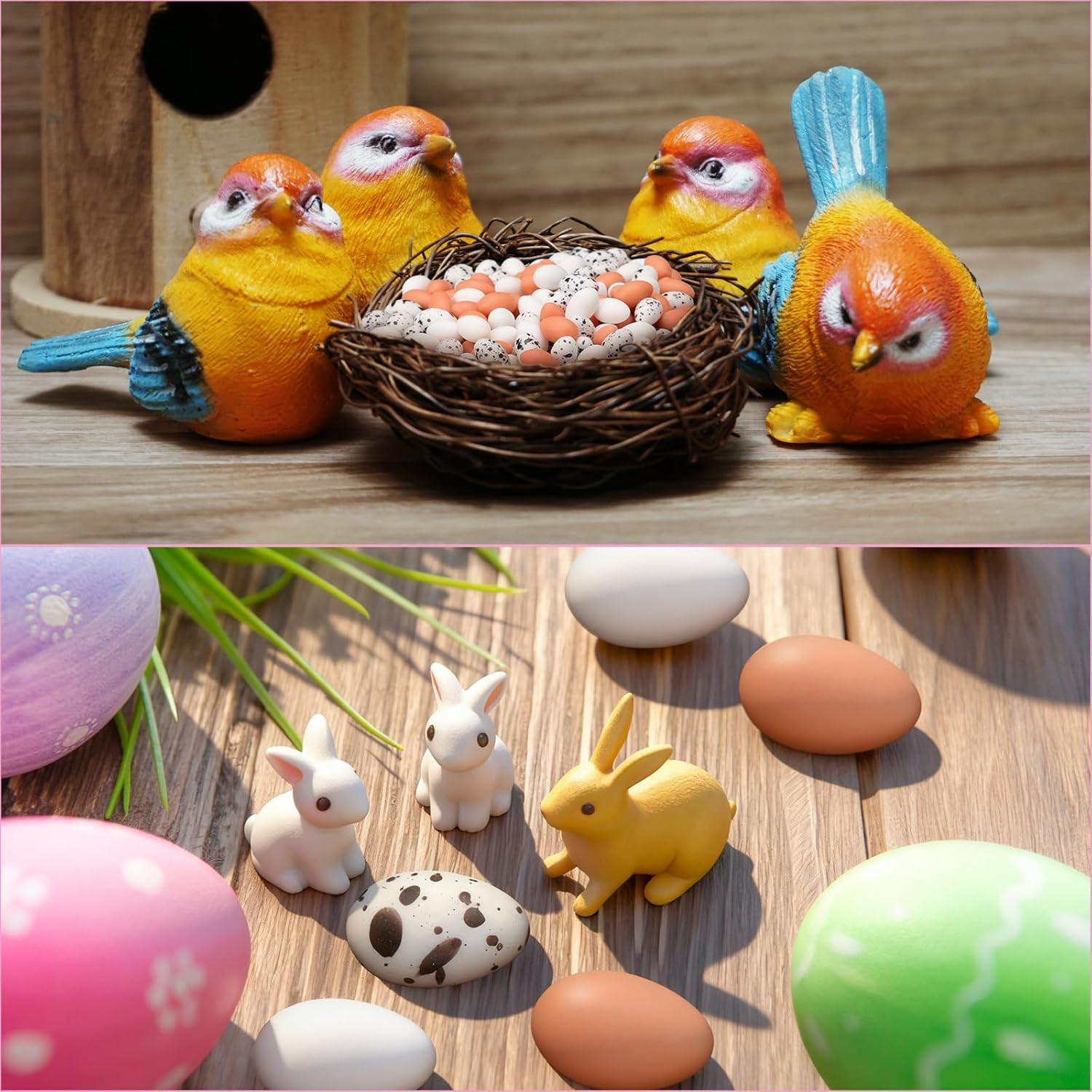120 Pcs Artificial Mini Bird Eggs Decoration Resin Artificial Eggs for DIY Craft